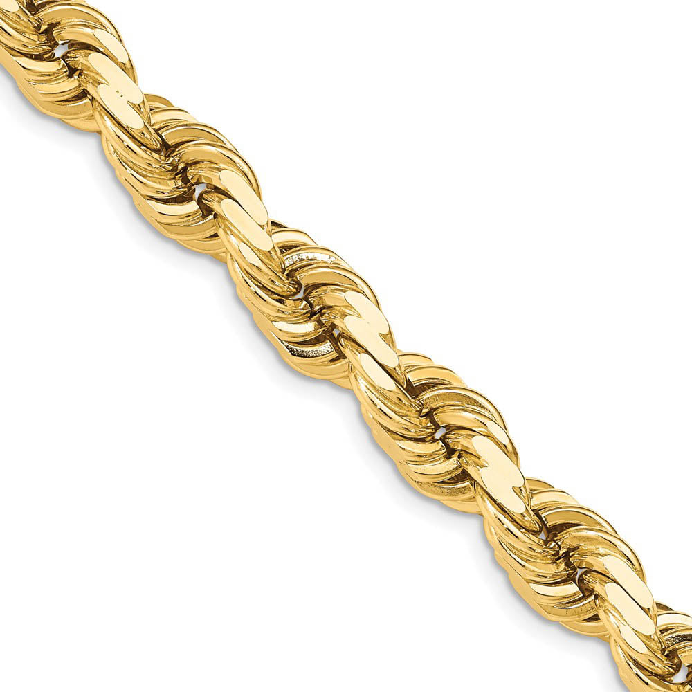 Men's 14k Yellow Gold 12mm D/C Solid Rope Chain Necklace, Item C10048 by The Black Bow Jewelry Co.