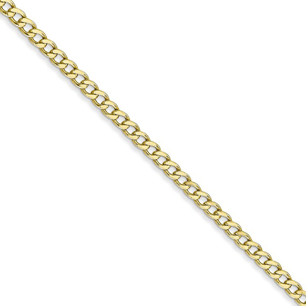 2.5mm, 10k Yellow Gold Hollow Curb Chain Necklace, Item C10049 by The Black Bow Jewelry Co.