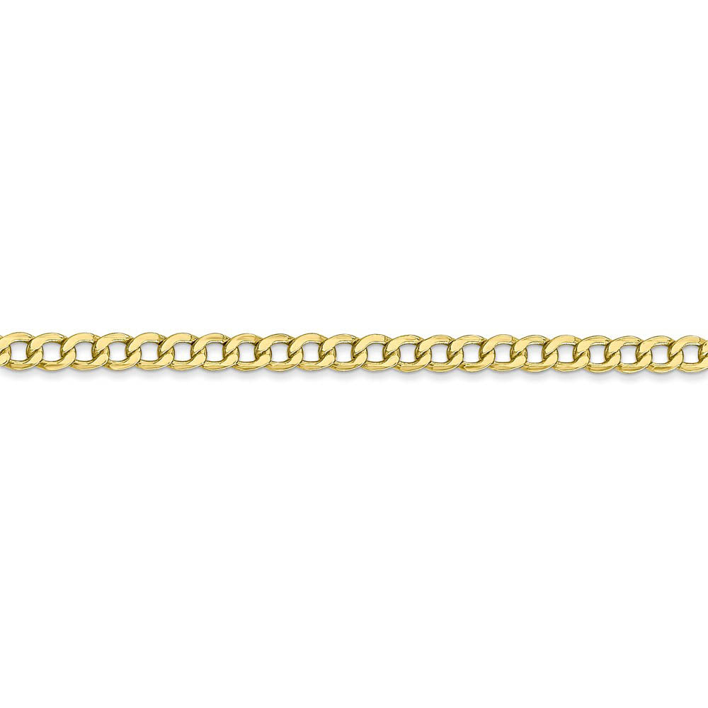 Alternate view of the 3.35mm, 10k Yellow Gold Hollow Curb Chain Necklace by The Black Bow Jewelry Co.