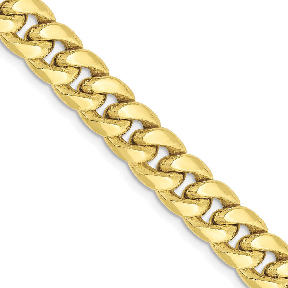 Men's, 10k Yellow Gold 7.3mm Hollow Miami Cuban (Curb) Chain Necklace, Item C10052 by The Black Bow Jewelry Co.