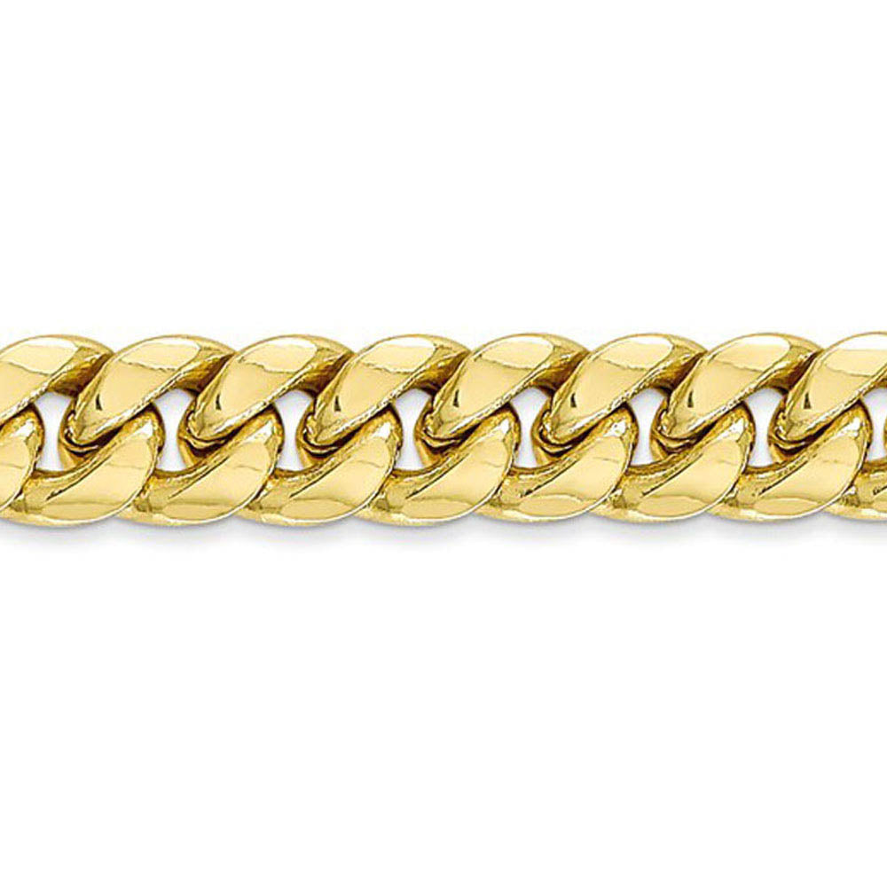 Alternate view of the Men's, 10k Yellow Gold 7.3mm Hollow Miami Cuban (Curb) Chain Necklace by The Black Bow Jewelry Co.