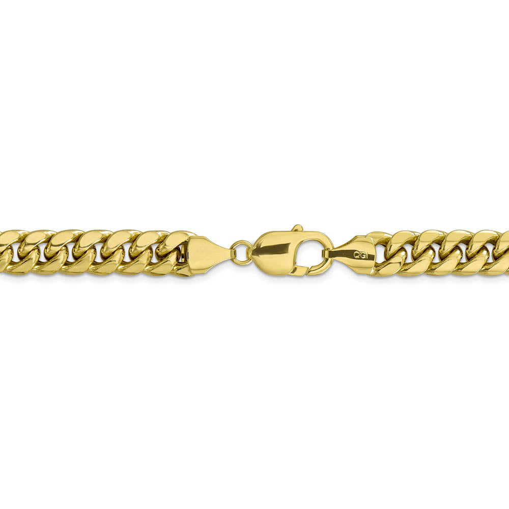 Alternate view of the Men's, 10k Yellow Gold 9.3mm Hollow Miami Cuban (Curb) Chain Necklace by The Black Bow Jewelry Co.