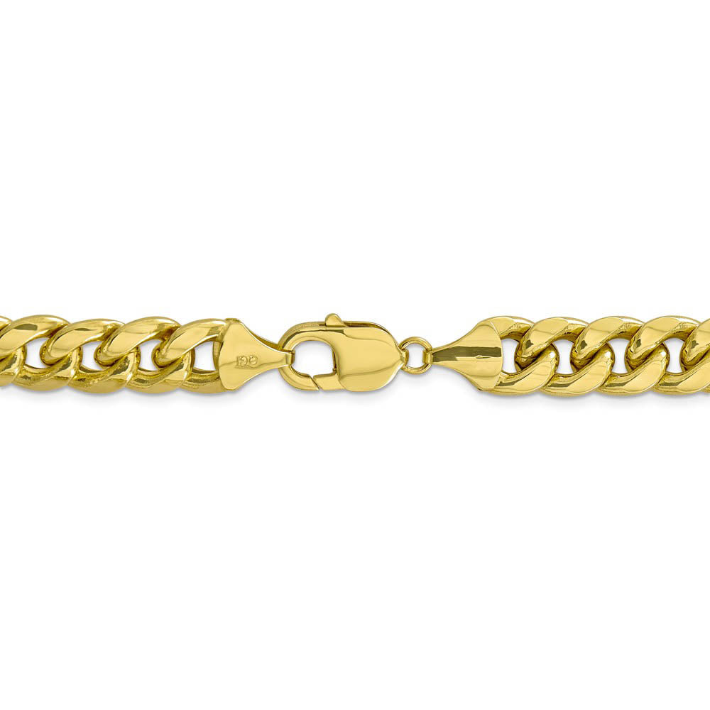 Alternate view of the Men's, 10k Yellow Gold 11mm Hollow Miami Cuban (Curb) Chain Necklace by The Black Bow Jewelry Co.