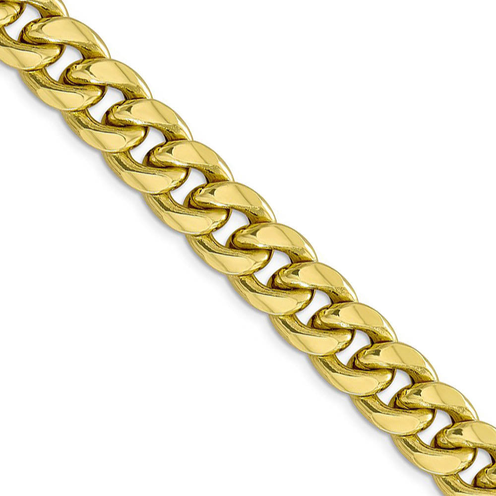 Men's, 10k Yellow Gold 11mm Hollow Miami Cuban (Curb) Chain Necklace