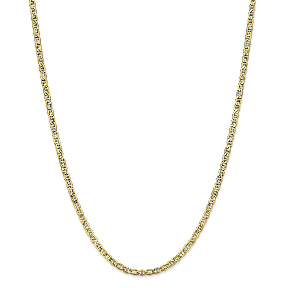 Alternate view of the 3.2mm 10k Yellow Gold Hollow Anchor Chain Necklace by The Black Bow Jewelry Co.