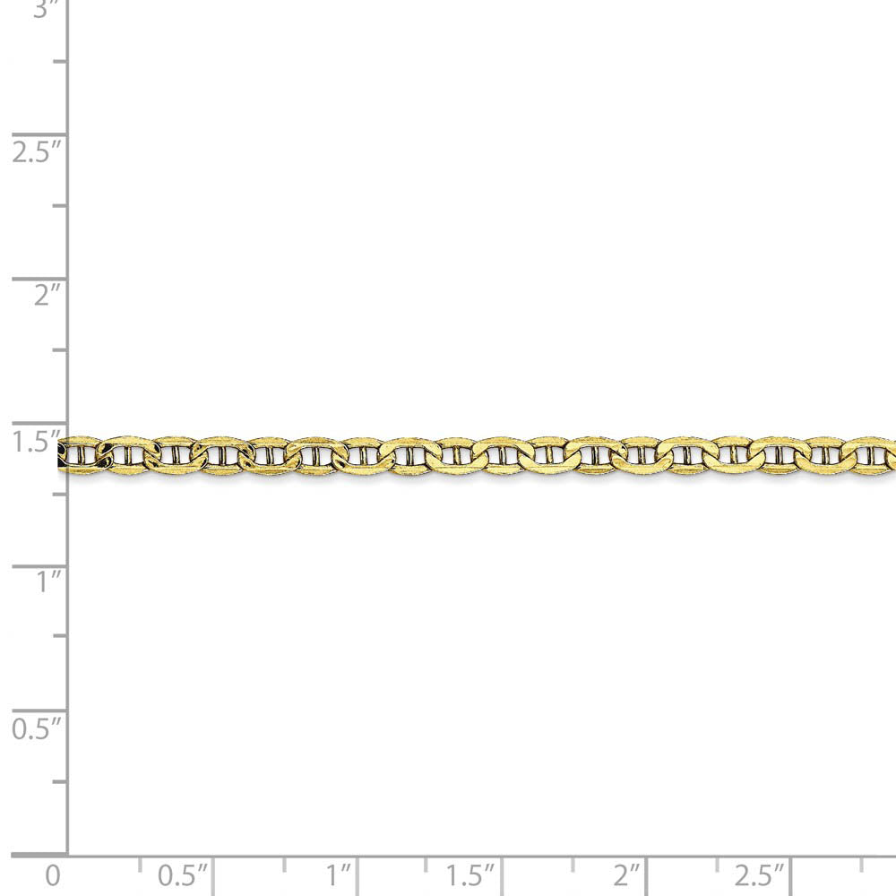 Alternate view of the 3.2mm 10k Yellow Gold Hollow Anchor Chain Necklace by The Black Bow Jewelry Co.