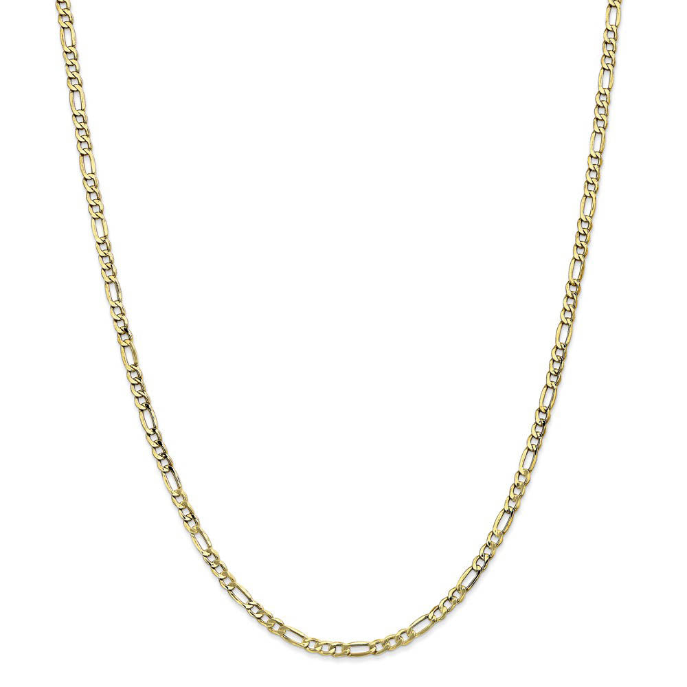 Alternate view of the 10k Yellow Gold 3.5mm Hollow Figaro Chain Necklace by The Black Bow Jewelry Co.
