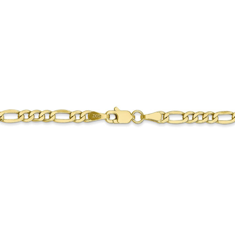 Alternate view of the 10k Yellow Gold 3.5mm Hollow Figaro Chain Necklace by The Black Bow Jewelry Co.