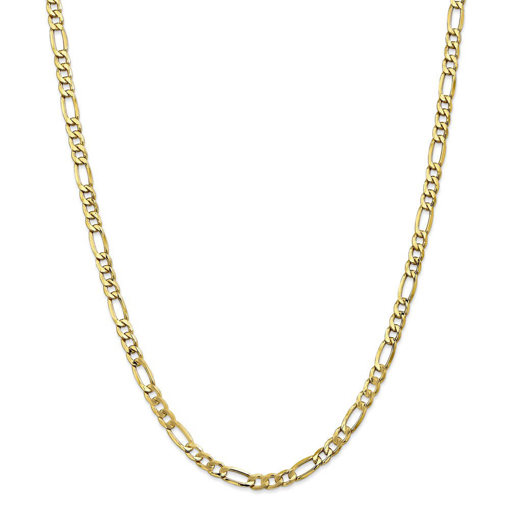Alternate view of the 10k Yellow Gold 5.35mm Hollow Figaro Chain Necklace by The Black Bow Jewelry Co.