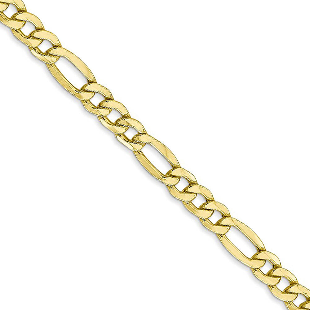 10k Yellow Gold 5.35mm Hollow Figaro Chain Necklace