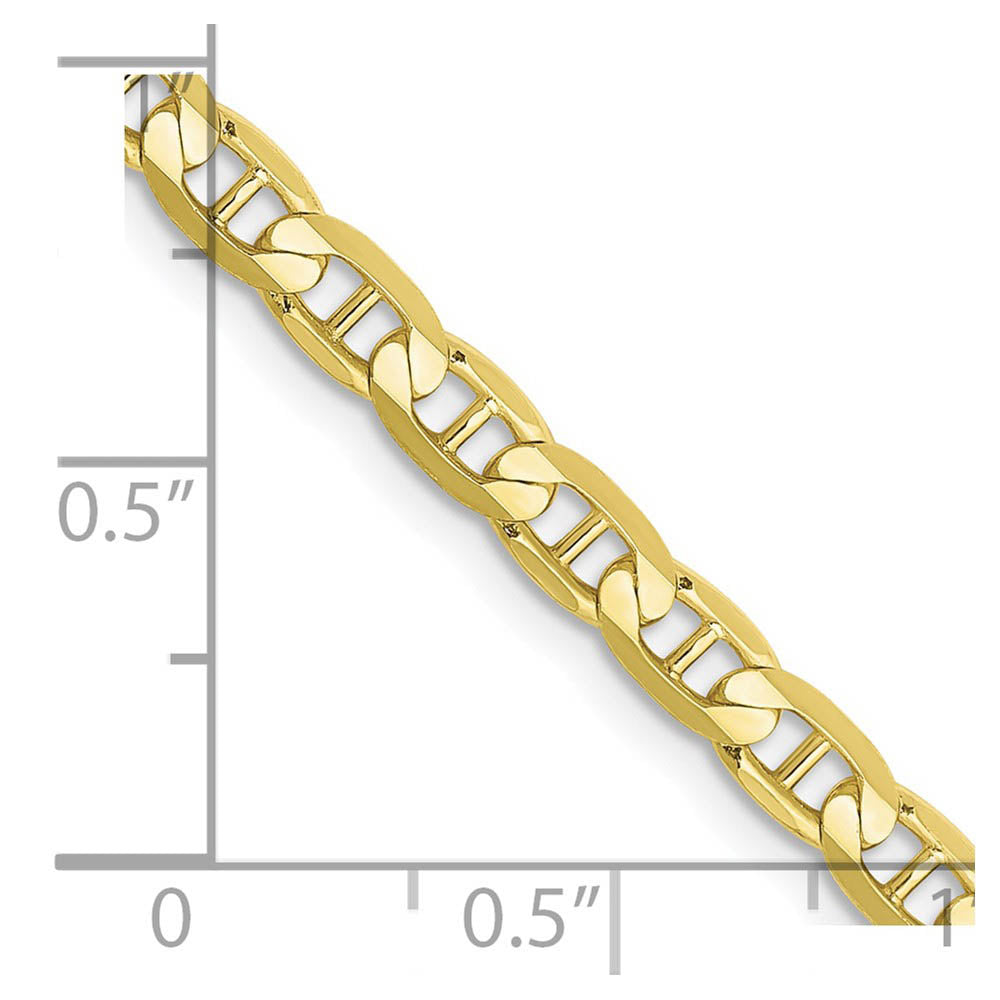 Alternate view of the 10k Yellow Gold 3.75mm Solid Concave Anchor Chain Necklace by The Black Bow Jewelry Co.