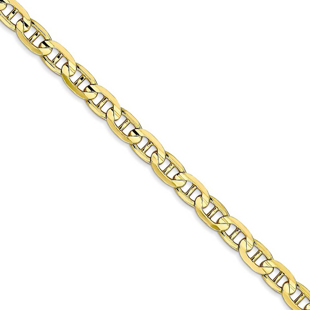 10k Yellow Gold 4.5mm Solid Concave Anchor Chain Necklace, Item C10068 by The Black Bow Jewelry Co.