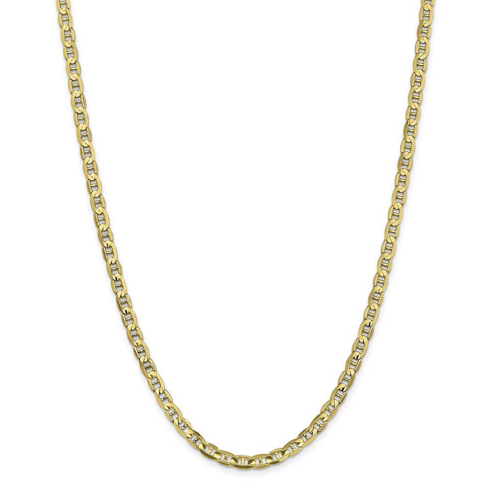 Alternate view of the 10k Yellow Gold 4.5mm Solid Concave Anchor Chain Necklace by The Black Bow Jewelry Co.