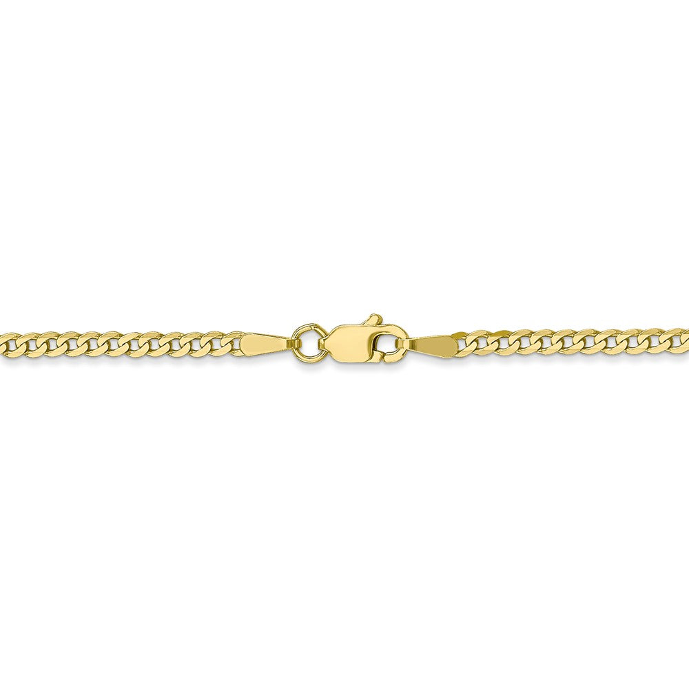 Alternate view of the 2.2mm 10k Yellow Gold Flat Beveled Curb Chain Necklace by The Black Bow Jewelry Co.