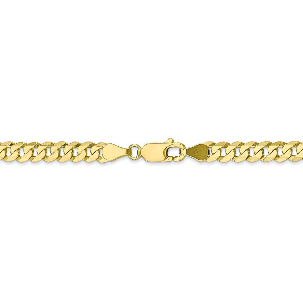 Alternate view of the 4.75mm 10k Yellow Gold Flat Beveled Curb Chain Necklace by The Black Bow Jewelry Co.