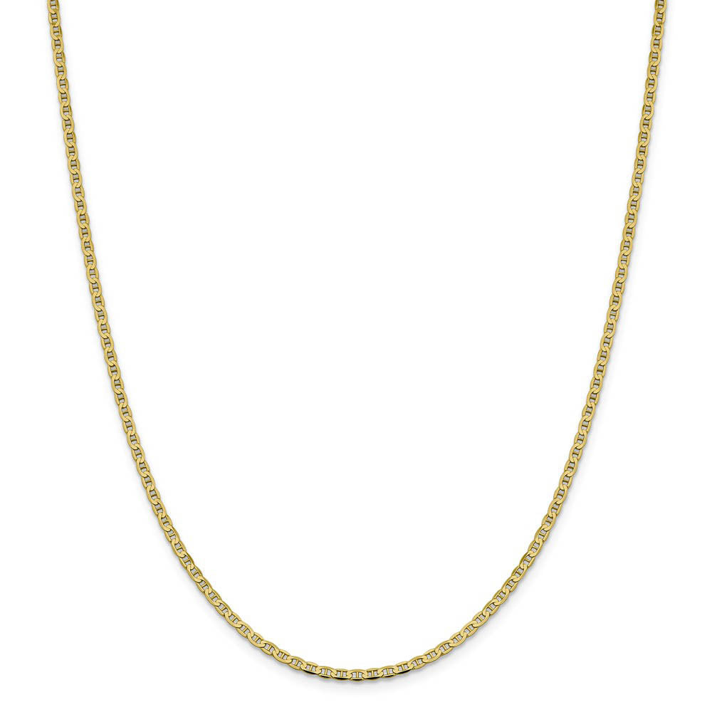 10k Yellow Gold 2.4mm Flat Anchor Chain Necklace