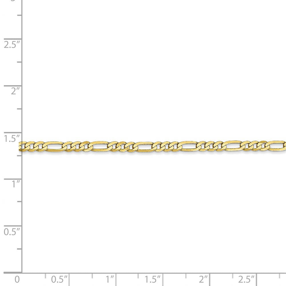 Alternate view of the 2.75mm 10k Yellow Gold Flat Figaro Chain Necklace by The Black Bow Jewelry Co.