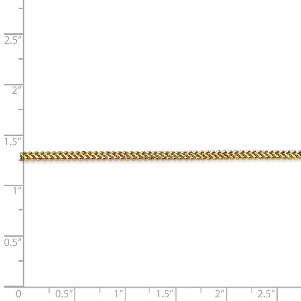 Alternate view of the 1.5mm 10k Yellow Gold Solid Franco Chain Necklace by The Black Bow Jewelry Co.