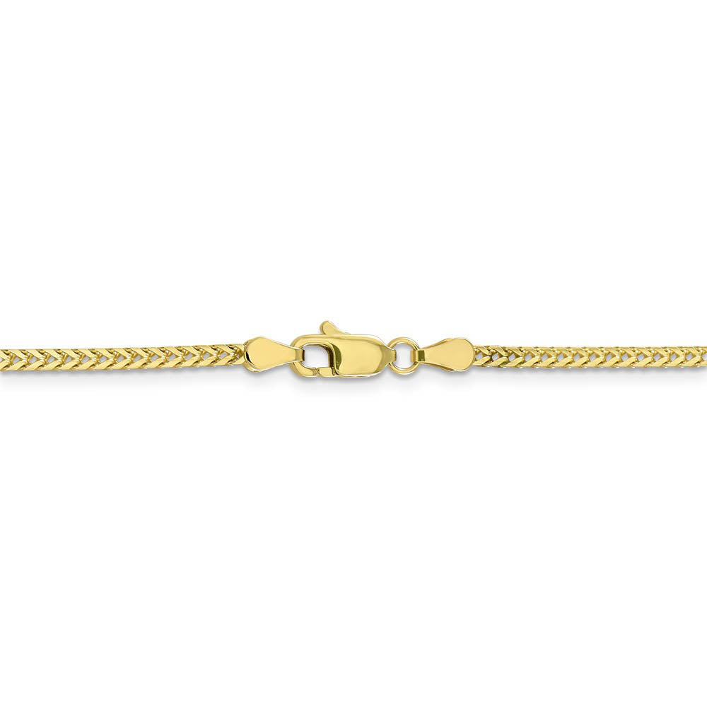 Alternate view of the 2mm 10k Yellow Gold Solid Franco Chain Necklace by The Black Bow Jewelry Co.