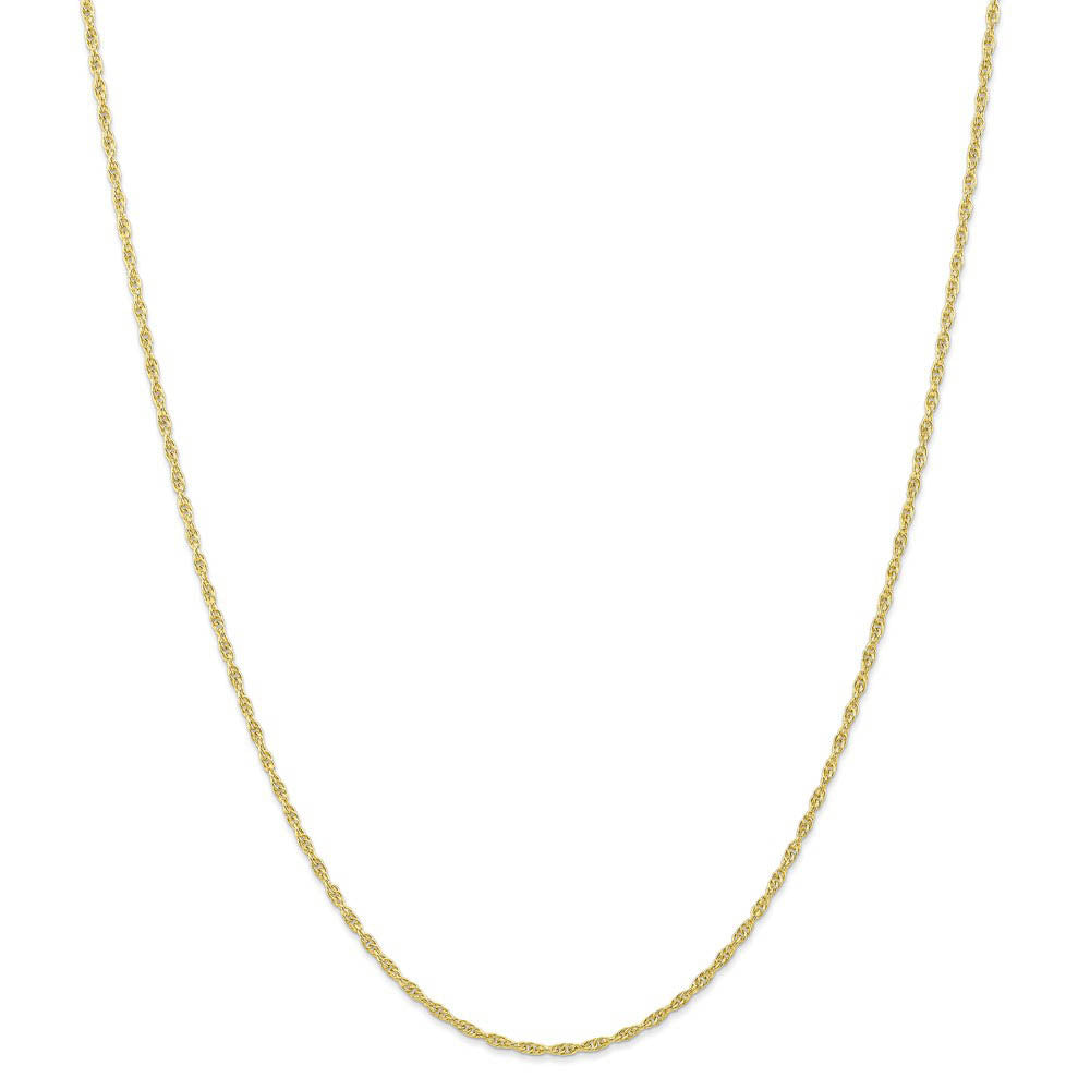 Alternate view of the 1.5mm 10K Yellow Gold Solid Cable Rope Chain Necklace by The Black Bow Jewelry Co.
