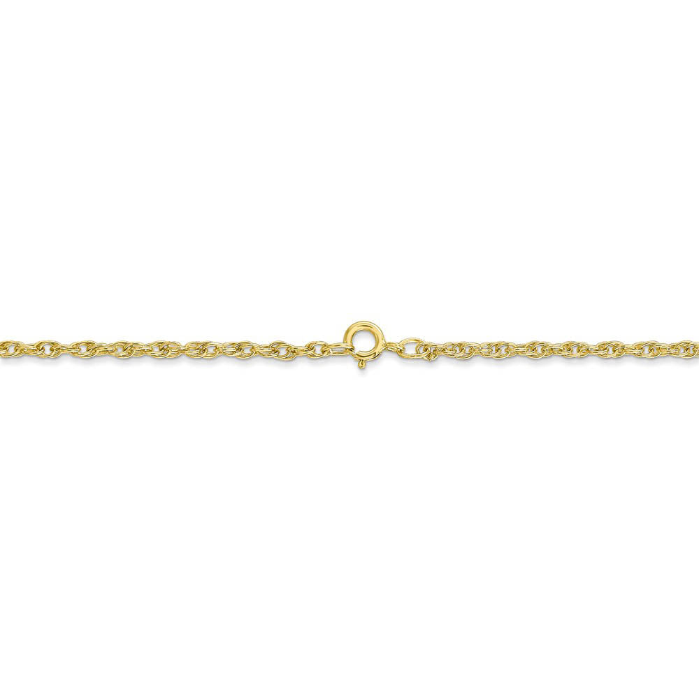 Alternate view of the 1.5mm 10K Yellow Gold Solid Cable Rope Chain Necklace by The Black Bow Jewelry Co.