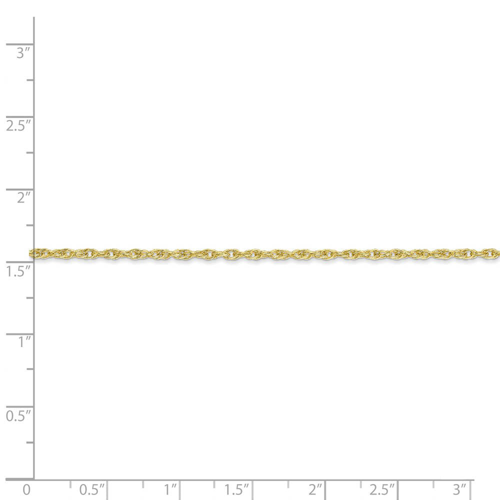 Alternate view of the 1.5mm 10K Yellow Gold Solid Cable Rope Chain Necklace by The Black Bow Jewelry Co.