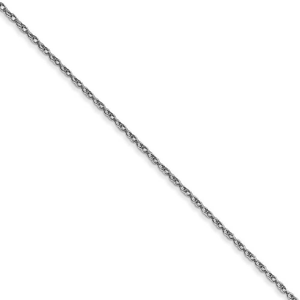 0.7mm 10k White Gold Solid Cable Rope Chain Necklace, Item C10085 by The Black Bow Jewelry Co.