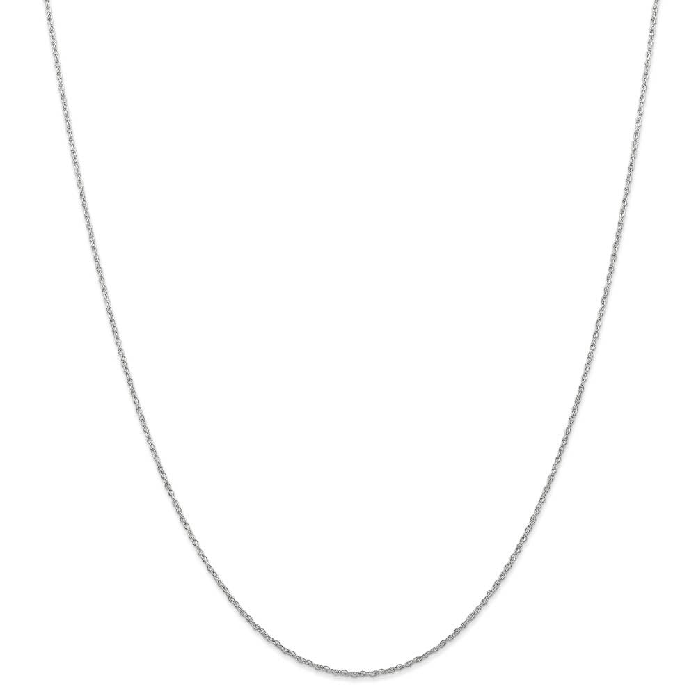 Alternate view of the 0.7mm 10k White Gold Solid Cable Rope Chain Necklace by The Black Bow Jewelry Co.