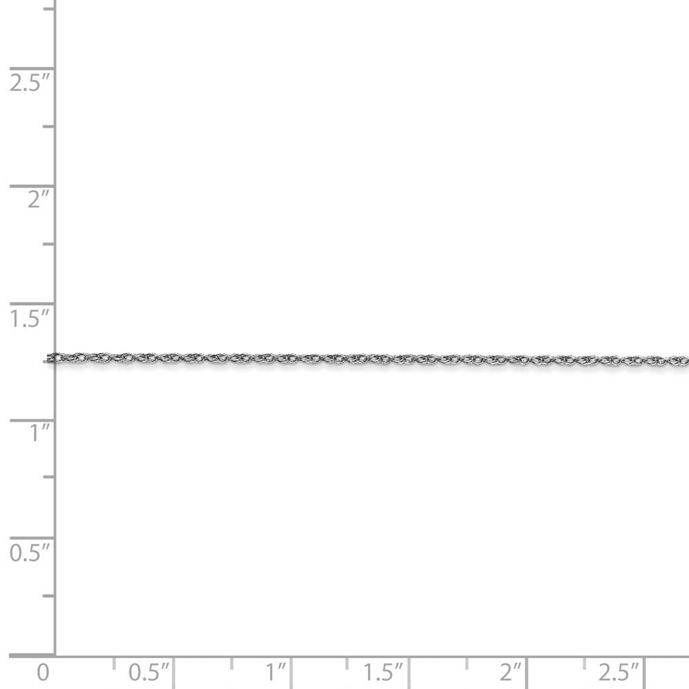 Alternate view of the 0.7mm 10k White Gold Solid Cable Rope Chain Necklace by The Black Bow Jewelry Co.