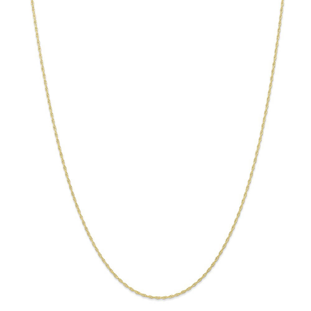 Alternate view of the 1.15mm 10K Yellow Gold Solid Cable Rope Chain Necklace by The Black Bow Jewelry Co.