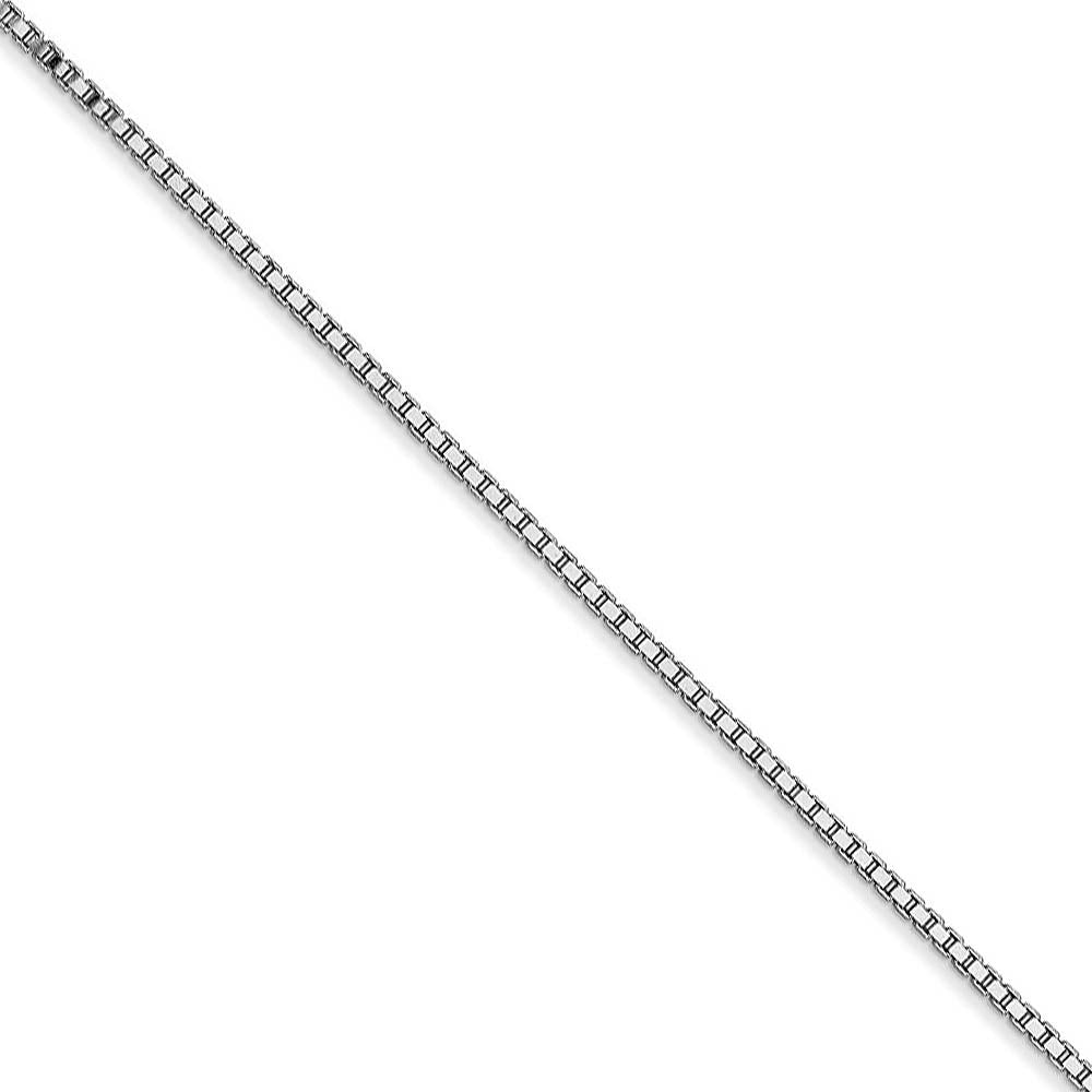 1.1mm 10k White Gold Solid Box Chain Necklace, Item C10088 by The Black Bow Jewelry Co.