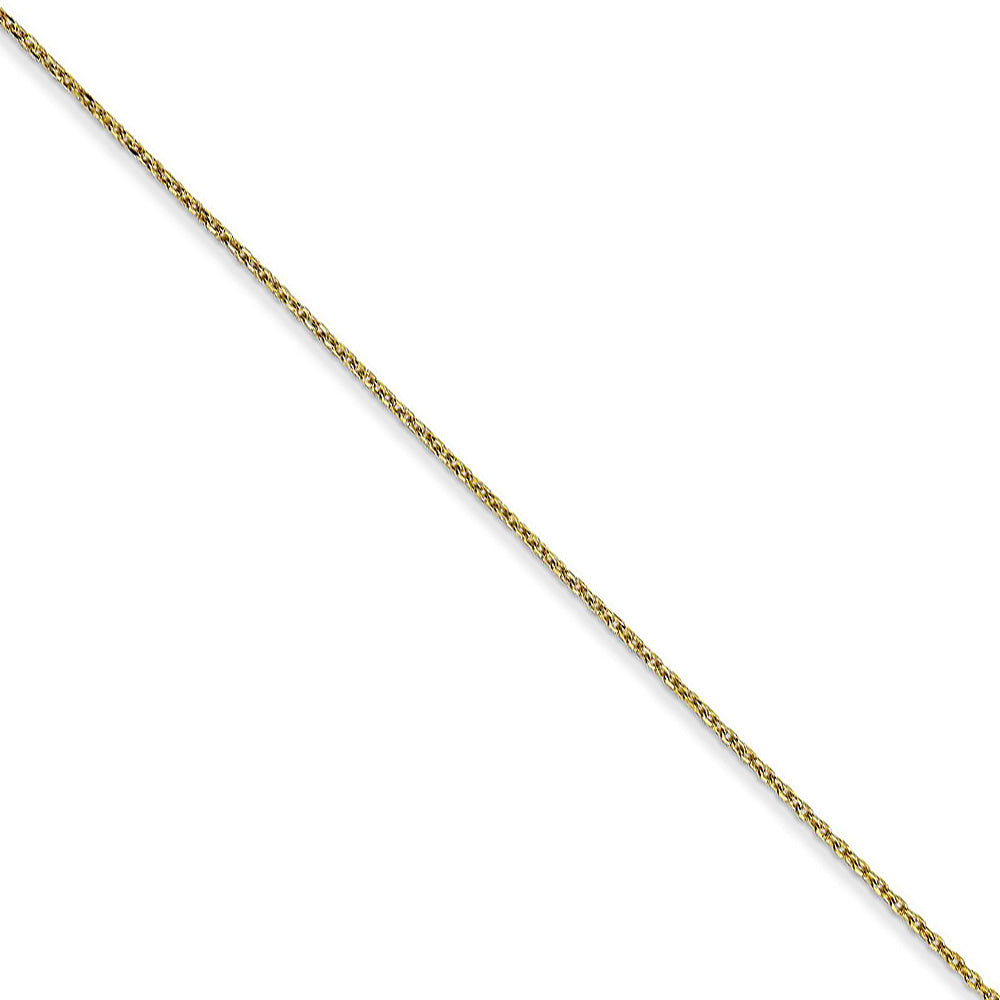 0.6mm 10k Yellow Gold Diamond Cut Solid Cable Chain Necklace, Item C10092 by The Black Bow Jewelry Co.