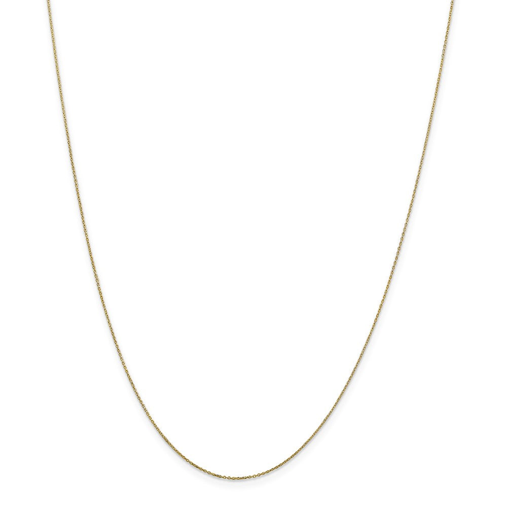 Alternate view of the 0.6mm 10k Yellow Gold Diamond Cut Solid Cable Chain Necklace by The Black Bow Jewelry Co.