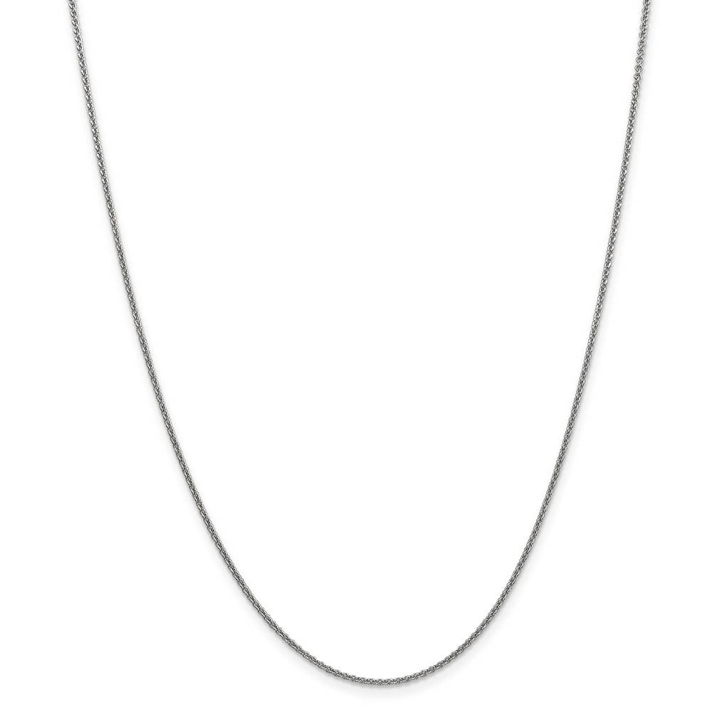 Alternate view of the 1.5mm 10k White Gold Solid Cable Chain Necklace by The Black Bow Jewelry Co.