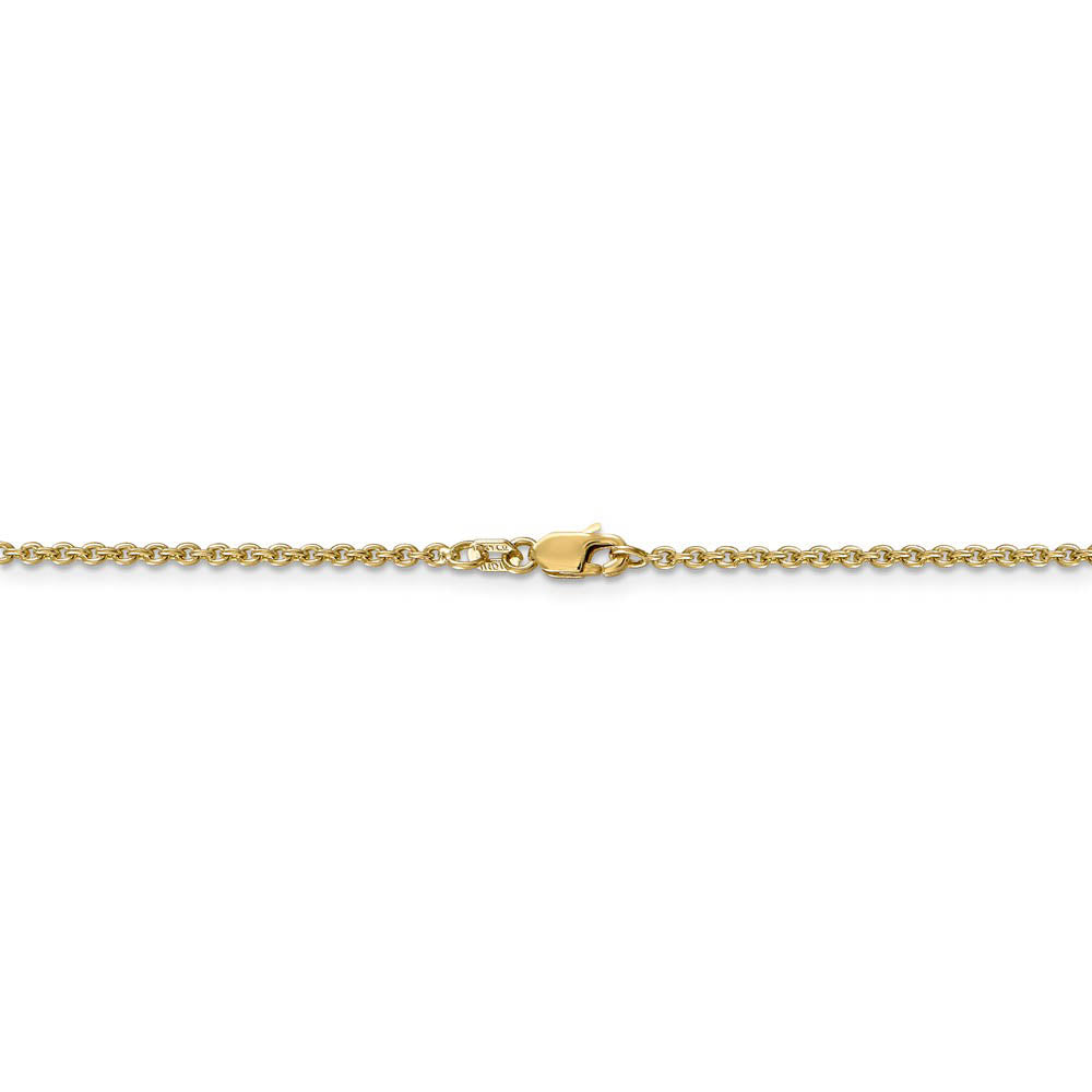Alternate view of the 2mm 10k Yellow Gold Solid Cable Chain Necklace by The Black Bow Jewelry Co.