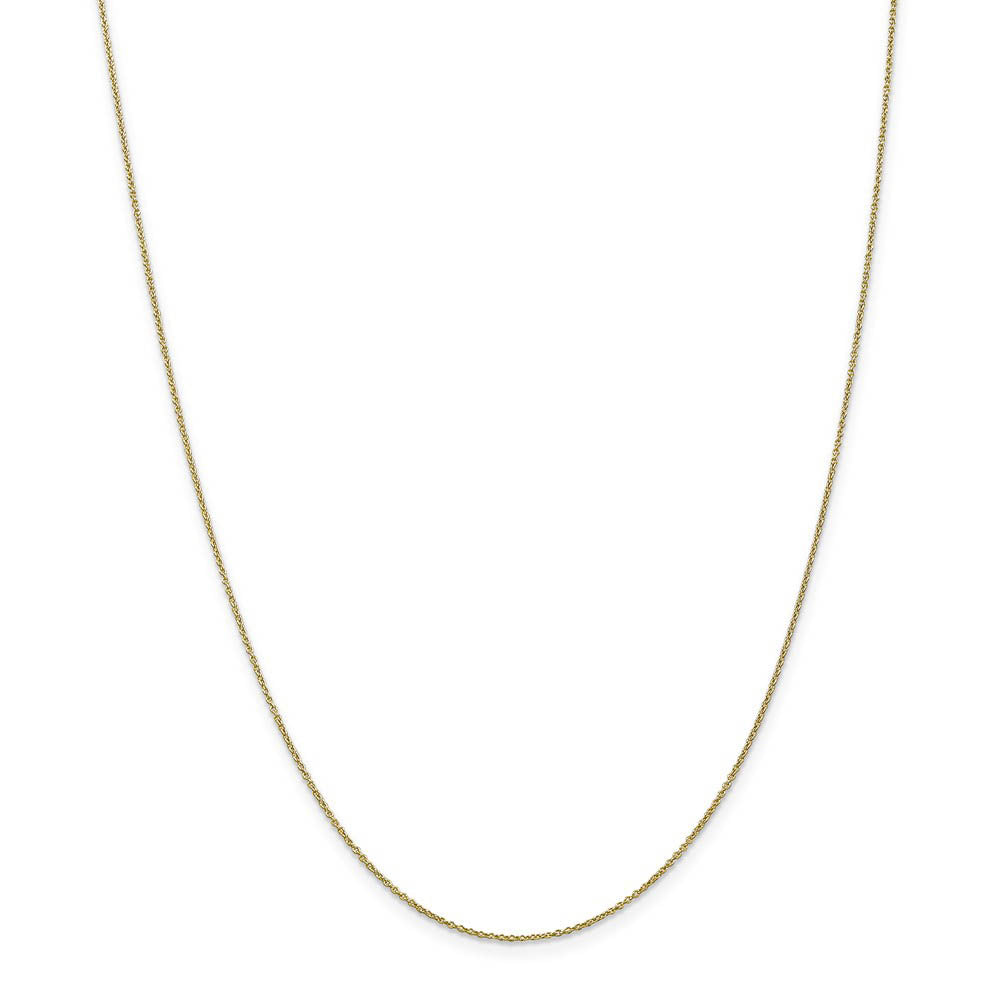 Alternate view of the 0.9mm 10k Yellow Gold Solid Cable Chain Necklace by The Black Bow Jewelry Co.