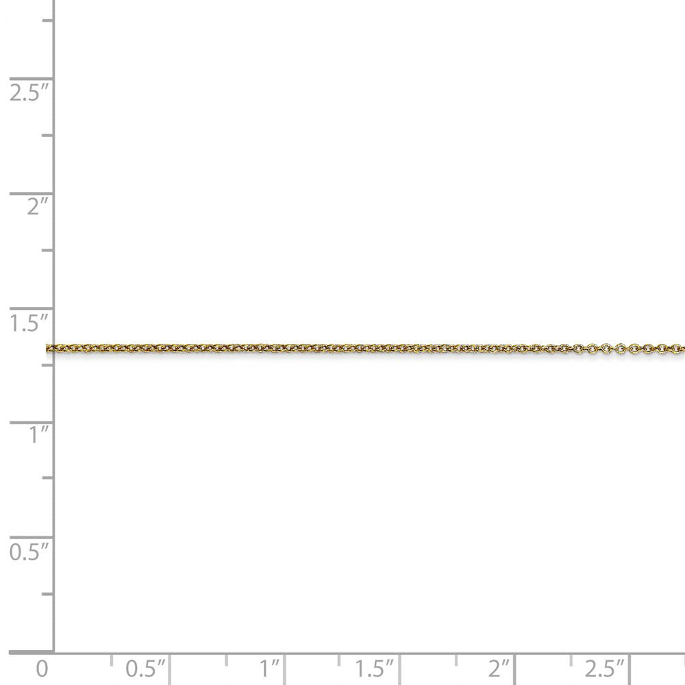 Alternate view of the 0.9mm 10k Yellow Gold Solid Cable Chain Necklace by The Black Bow Jewelry Co.