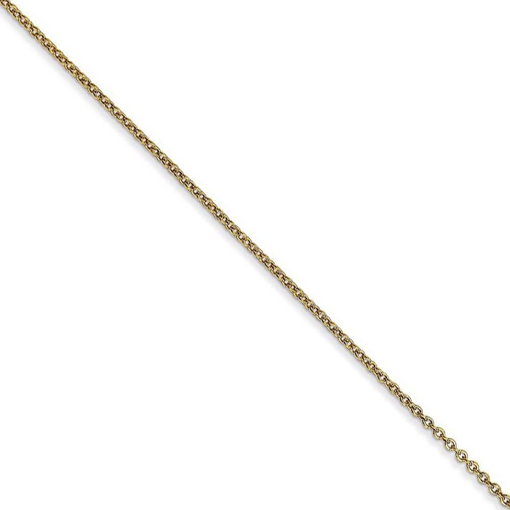 0.9mm 10k Yellow Gold Solid Cable Chain Necklace