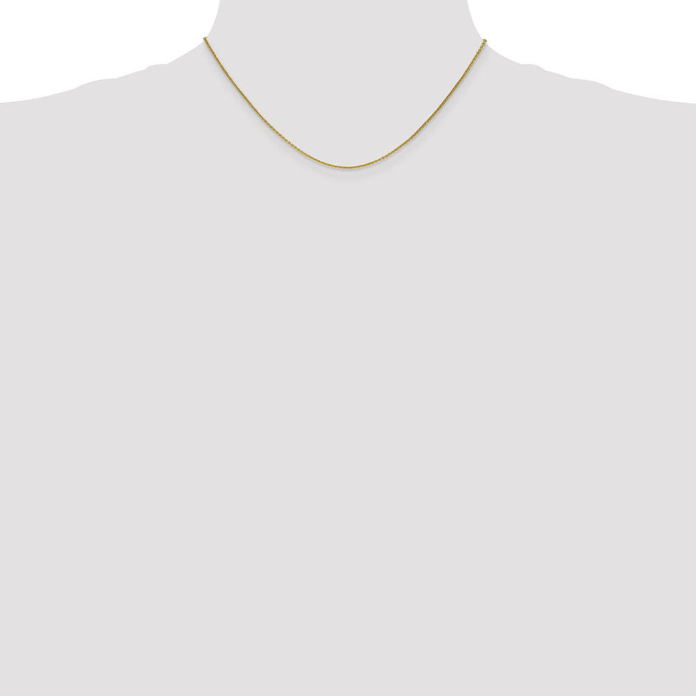 Alternate view of the 1mm 10k Yellow Gold Solid Cable Chain Necklace by The Black Bow Jewelry Co.