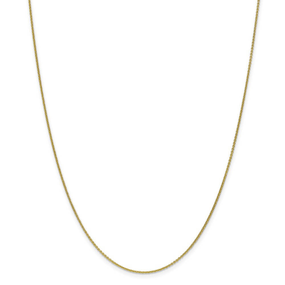Alternate view of the 1mm 10k Yellow Gold Solid Cable Chain Necklace by The Black Bow Jewelry Co.