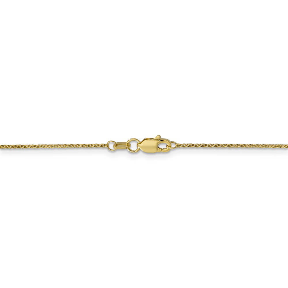 Alternate view of the 1mm 10k Yellow Gold Solid Cable Chain Necklace by The Black Bow Jewelry Co.