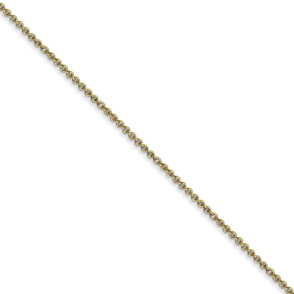 1mm 10k Yellow Gold Solid Cable Chain Necklace
