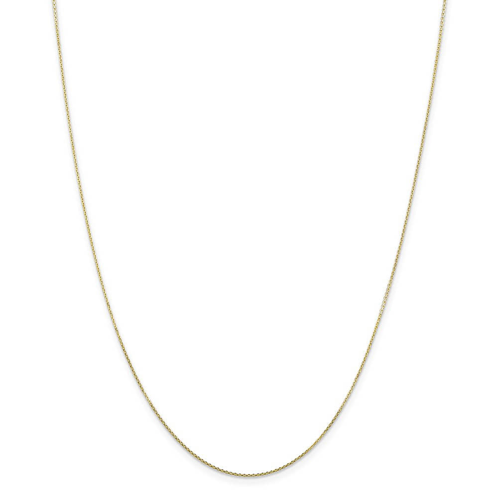 Alternate view of the 0.8mm 10k Yellow Gold Solid Diamond Cut Cable Chain Necklace by The Black Bow Jewelry Co.