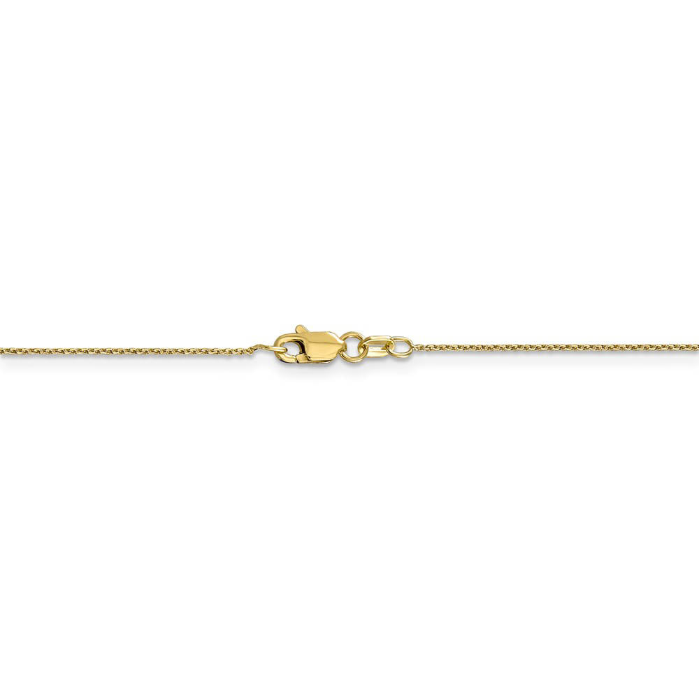 Alternate view of the 0.8mm 10k Yellow Gold Solid Diamond Cut Cable Chain Necklace by The Black Bow Jewelry Co.