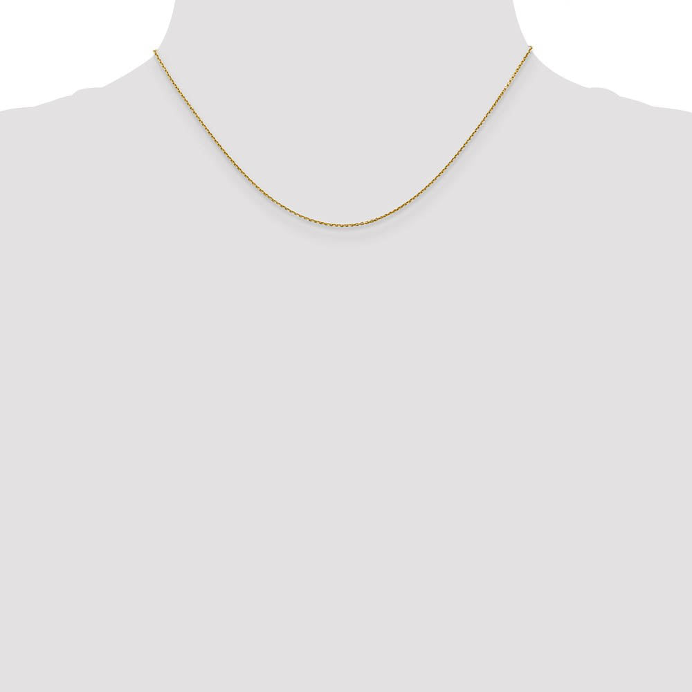 Alternate view of the 0.9mm 10k Yellow Gold Solid Diamond Cut Cable Chain Necklace by The Black Bow Jewelry Co.