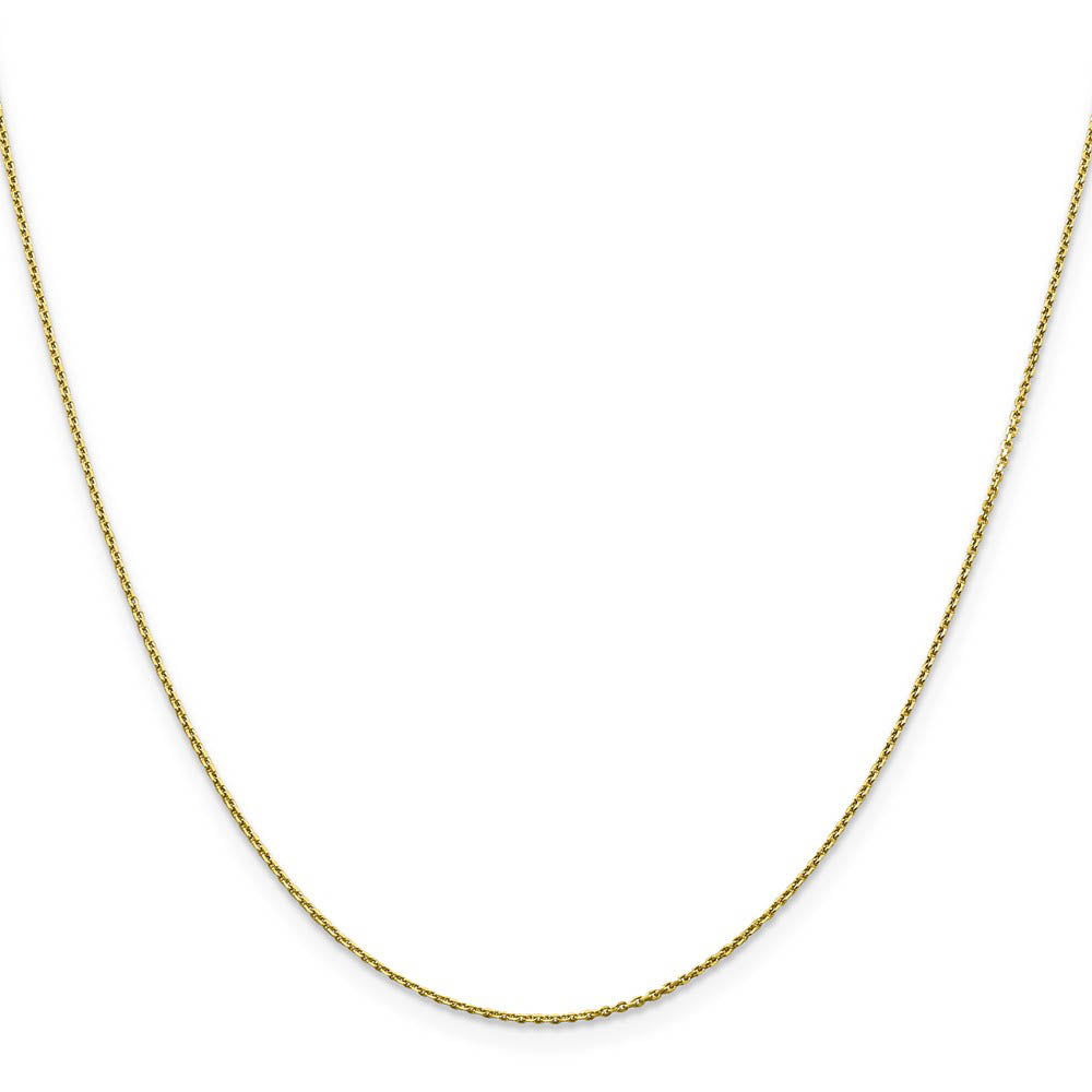 Alternate view of the 0.9mm 10k Yellow Gold Solid Diamond Cut Cable Chain Necklace by The Black Bow Jewelry Co.