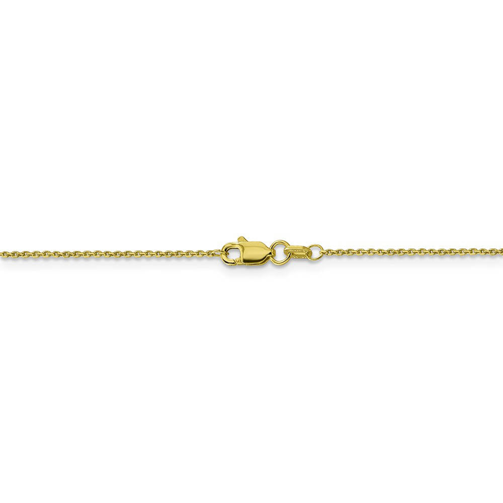 Alternate view of the 0.9mm 10k Yellow Gold Solid Diamond Cut Cable Chain Necklace by The Black Bow Jewelry Co.