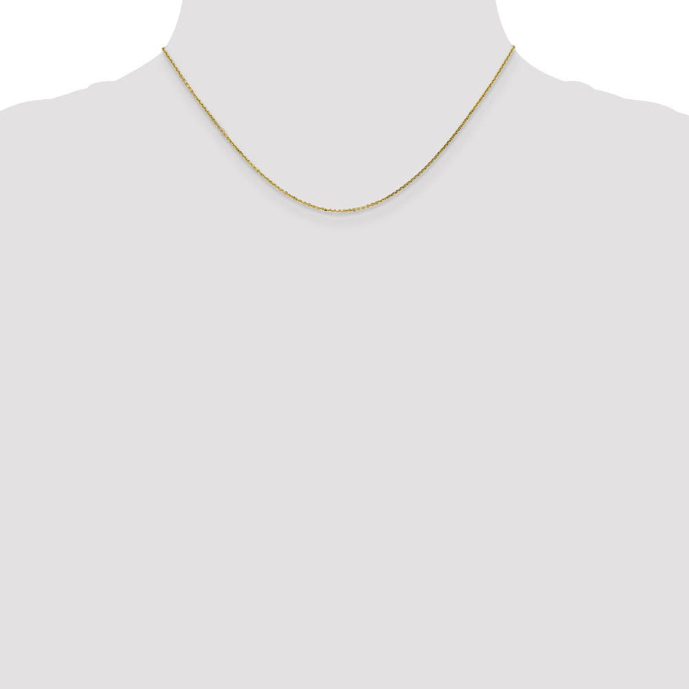 Alternate view of the 1mm 10k Yellow Gold Solid Diamond Cut Cable Chain Necklace by The Black Bow Jewelry Co.