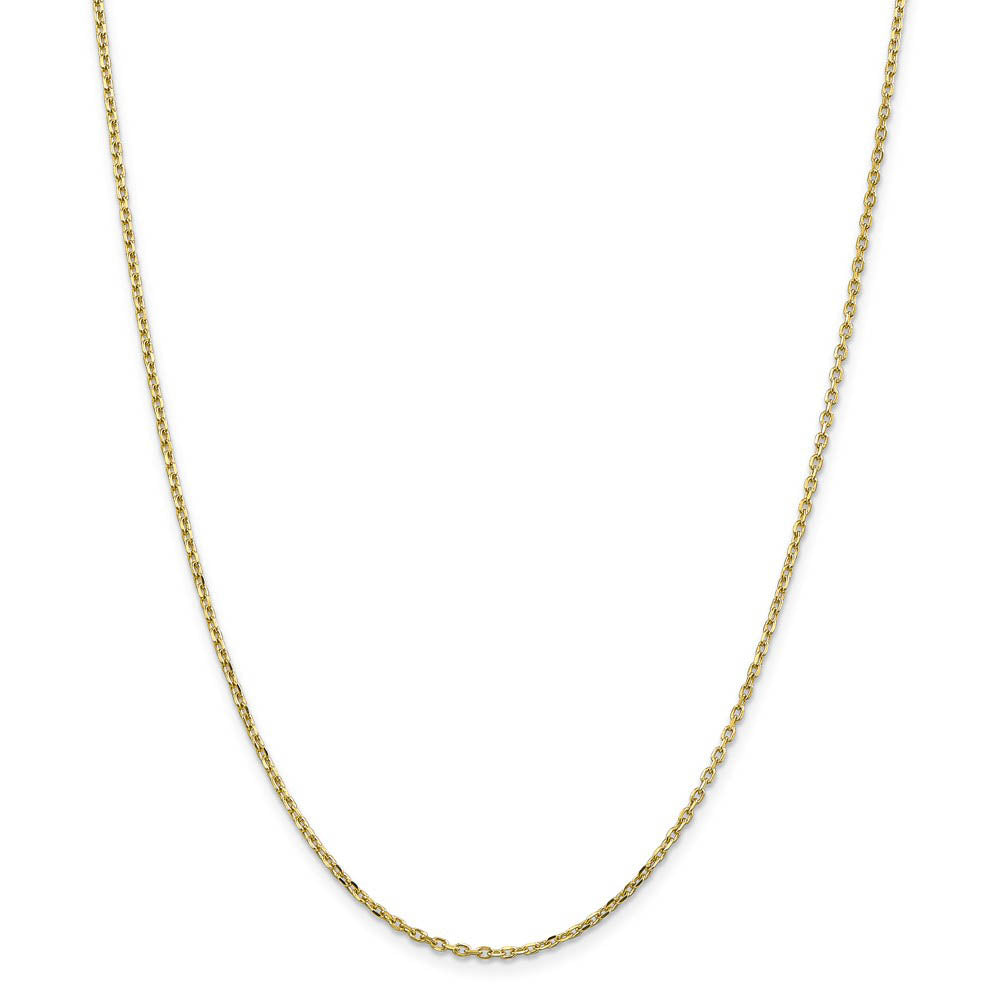 Alternate view of the 1.8mm 10k Yellow Gold Solid Diamond Cut Cable Chain Necklace by The Black Bow Jewelry Co.