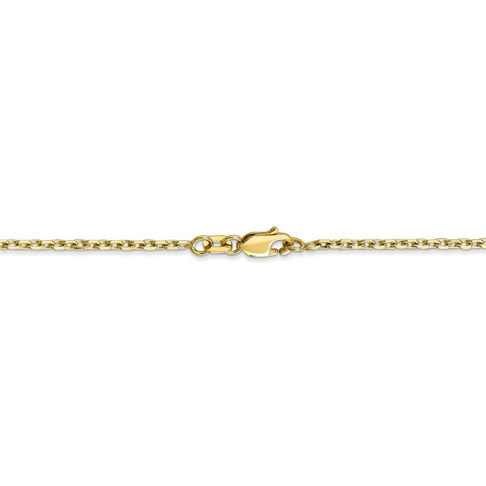 Alternate view of the 1.8mm 10k Yellow Gold Solid Diamond Cut Cable Chain Necklace by The Black Bow Jewelry Co.